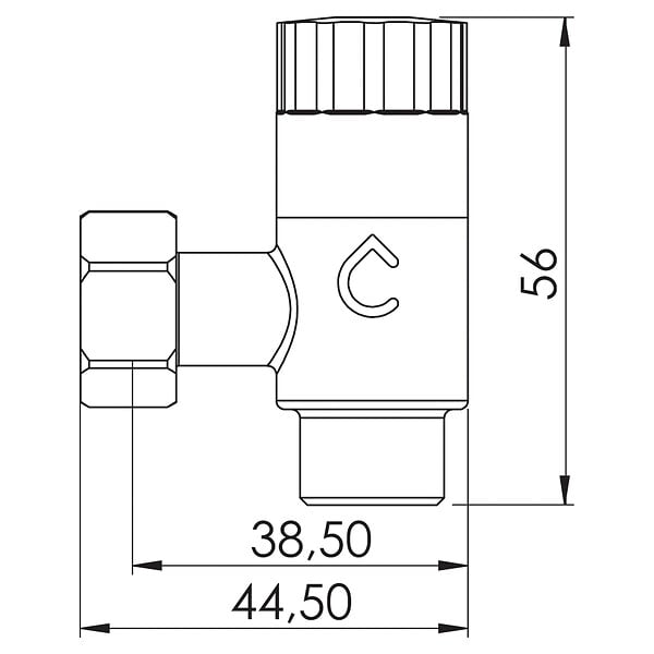 SOMATHERM FOR YOU - Robinet d'arrêt équerre anticalcaire pour WC - 3/8" - Laiton chromé - large