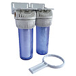 AQUAWATER - Filtre double avec cartouches de filtration et anticalcaire - 6 mois - vignette