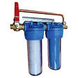 AQUAWATER - Filtre double avec cartouches de filtration anticalcaire anticorrosion 24 mois - vignette