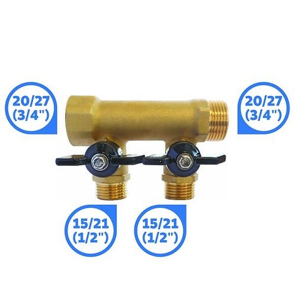 SOMATHERM FOR YOU - Collecteur sanitaire mini vanne  20/27 - 3 sorties - large