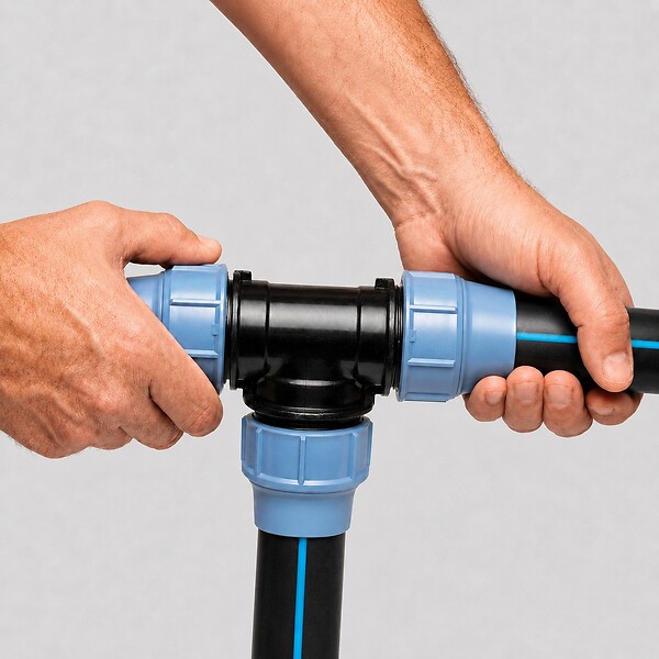 SOMATHERM FOR YOU - Raccord plastique Té égal pour tube PE Ø25 mm - large
