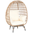 BELIANI - Chaise de jardin VEROLI Polyrotin Beige - vignette