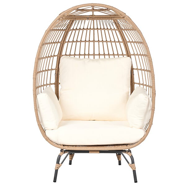 BELIANI - Chaise de jardin VEROLI Polyrotin Beige - large