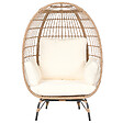 BELIANI - Chaise de jardin VEROLI Polyrotin Beige - vignette
