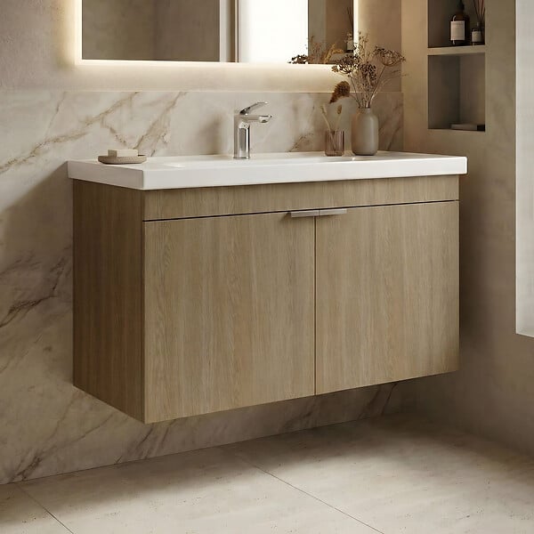 HABITAT ET JARDIN - Meuble Vasque "Desna 80" - 80 x 45 x 58 cm - Sonomo Oak - large