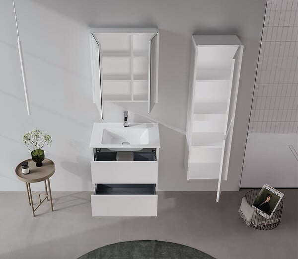 HABITAT ET JARDIN - Ensemble Meuble Vasque avec Miroir (2 Pièces) "Arno 65" - 65 x 45 x 52 cm - White - large