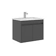 HABITAT ET JARDIN - Meuble Vasque "Arno 65" - 65 x 45 x 52 cm - Anthracite - vignette