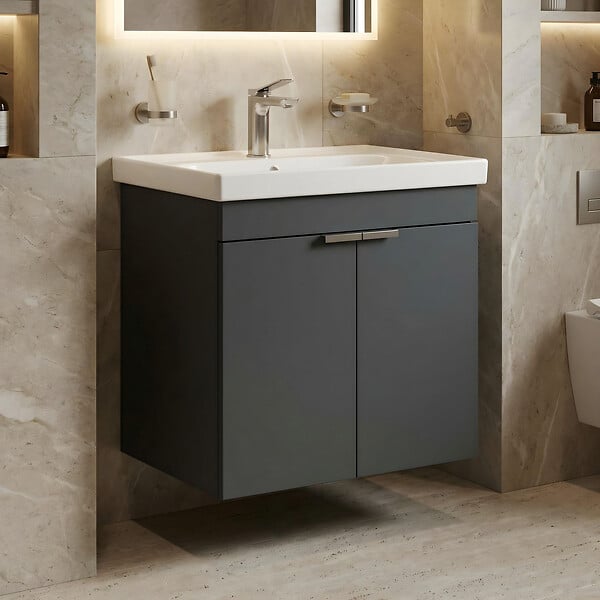 HABITAT ET JARDIN - Meuble Vasque "Desna 60" - 60 x 45 x 58 cm - Matte Anthracite - large
