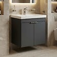 HABITAT ET JARDIN - Meuble Vasque "Desna 60" - 60 x 45 x 58 cm - Matte Anthracite - vignette
