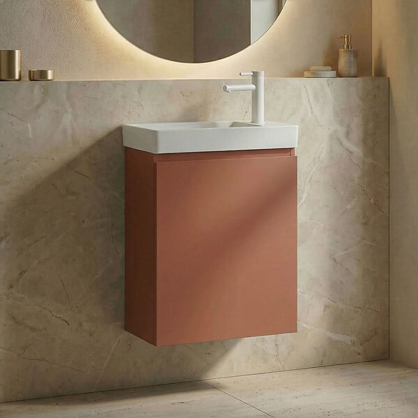 HABITAT ET JARDIN - Meuble Vasque "Ferla 40" - 40 x 22 x 50 cm - Matte Cinnamon - large