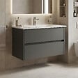 HABITAT ET JARDIN - Meuble Vasque "Arno 85" - 85 x 45 x 52 cm - Anthracite - vignette