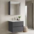 HABITAT ET JARDIN - Ensemble Meuble Vasque avec Miroir (2 Pièces) "Arno 65" - 65 x 45 x 52 cm - Grey - vignette