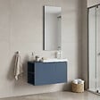HABITAT ET JARDIN - Ensemble Meuble Vasque avec Miroir (2 Pièces) "Ferla 80" - 80 x 22 x 45 cm - Matte Blue - vignette