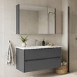HABITAT ET JARDIN - Ensemble Meuble Vasque avec Miroir (2 Pièces) "Arno 100" - 100 x 45 x 52 cm - Grey - vignette