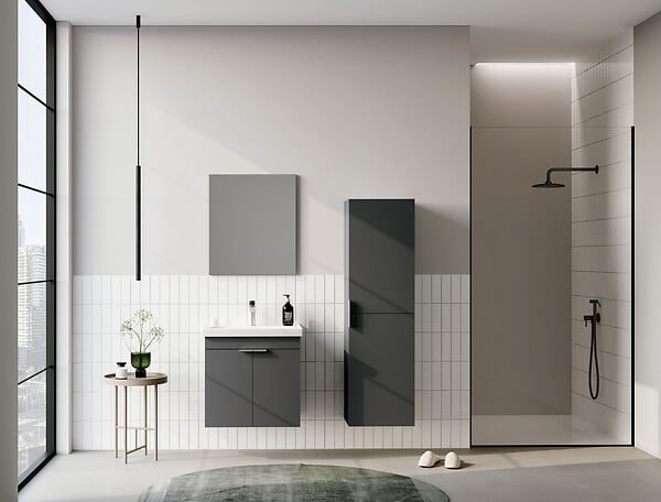 HABITAT ET JARDIN - Meuble Vasque "Desna 50" - 50 x 38 x 58 cm - Matte Anthracite - large