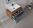 HABITAT ET JARDIN - Meuble Vasque "Craft 80" - 80 x 50 x 40 cm - Walnut / Anthracite - vignette