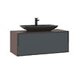 HABITAT ET JARDIN - Meuble Vasque "Craft 100" - 100 x 50 x 40 cm - Walnut / Anthracite - vignette