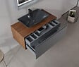 HABITAT ET JARDIN - Meuble Vasque "Craft 100" - 100 x 50 x 40 cm - Walnut / Anthracite - vignette