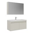 HABITAT ET JARDIN - Ensemble Meuble Vasque avec Miroir (2 Pièces) "Arno 100" - 100 x 45 x 52 cm - Cashmere - vignette