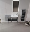 HABITAT ET JARDIN - Ensemble Meuble Vasque avec Miroir (2 Pièces) "Ferla 110" - 110 x 22 x 45 cm - Matte Grey - vignette