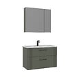 HABITAT ET JARDIN - Ensemble Meuble Vasque avec Miroir (2 Pièces) "Bari 85 v2" - 85 x 45 x 55 cm - Matte Green - vignette