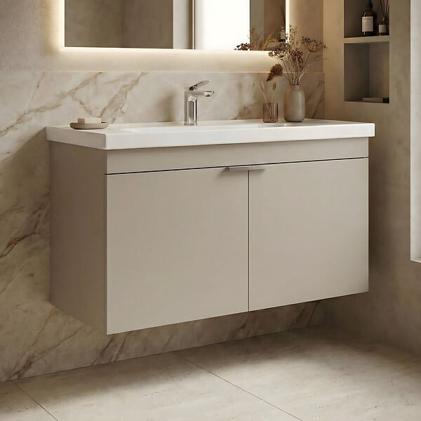 HABITAT ET JARDIN - Meuble Vasque "Desna 100" - 100 x 45 x 58 cm - Sand - large