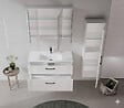HABITAT ET JARDIN - Meuble Vasque "Bari 100 v2" - 100 x 45 x 55 cm - Matte White - vignette