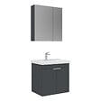 HABITAT ET JARDIN - Ensemble Meuble Vasque avec Miroir (2 Pièces) "Desna 60" - 60 x 45 x 58 cm - Matte Anthracite - vignette