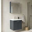 HABITAT ET JARDIN - Ensemble Meuble Vasque avec Miroir (2 Pièces) "Desna 60" - 60 x 45 x 58 cm - Matte Anthracite - vignette