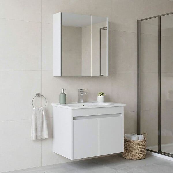 HABITAT ET JARDIN - Ensemble Meuble Vasque avec Miroir (2 Pièces) "Arno 65" - 65 x 45 x 52 cm - White - large