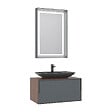 HABITAT ET JARDIN - Ensemble Meuble Vasque avec Miroir (2 Pièces) "Craft 80" - 60 x 50 x 40 cm - Walnut / Anthracite - vignette