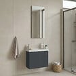 HABITAT ET JARDIN - Ensemble Meuble Vasque avec Miroir (2 Pièces) "Ferla 60" - 60 x 22 x 50 cm - Matte Anthracite - vignette