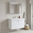 HABITAT ET JARDIN - Ensemble Meuble Vasque avec Miroir (2 Pièces) "Desna 90" - 90 x 45 x 58 cm - Matte White - vignette