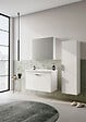 HABITAT ET JARDIN - Ensemble Meuble Vasque avec Miroir (2 Pièces) "Desna 90" - 90 x 45 x 58 cm - Matte White - vignette