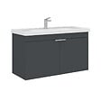 HABITAT ET JARDIN - Meuble Vasque "Desna 100" - 100 x 45 x 58 cm - Matte Anthracite - vignette
