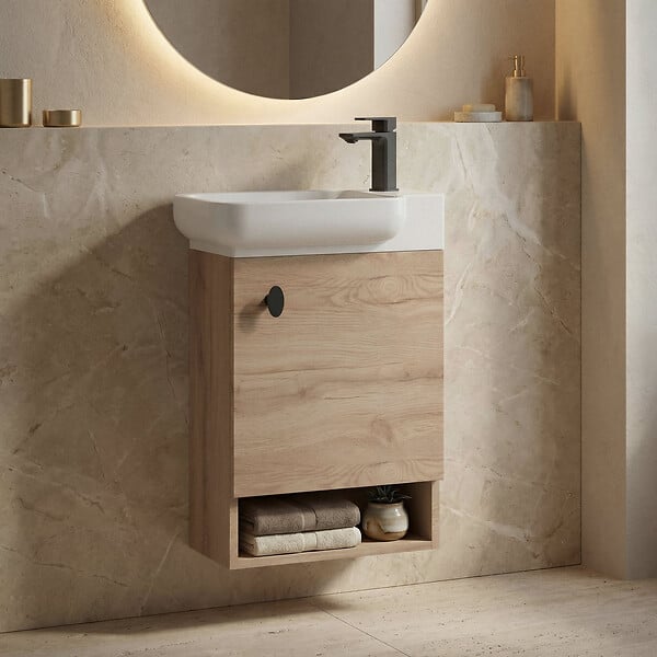 HABITAT ET JARDIN - Meuble Vasque "Begonya 55" - 53 x 33 x 75 cm - Oak - large