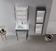 HABITAT ET JARDIN - Ensemble Meuble Vasque avec Miroir (2 Pièces) "Arno 65" - 65 x 45 x 52 cm - Grey - vignette