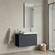 HABITAT ET JARDIN - Ensemble Meuble Vasque avec Miroir (2 Pièces) "Ferla 80" - 80 x 22 x 45 cm - Matte Anthracite - vignette