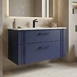 HABITAT ET JARDIN - Meuble Vasque "Bari 100 v2" - 100 x 45 x 55 cm - Matte Navy Blue - vignette