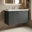 HABITAT ET JARDIN - Meuble Vasque "Desna 90" - 90 x 45 x 58 cm - Matte Anthracite - vignette