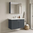 HABITAT ET JARDIN - Ensemble Meuble Vasque avec Miroir (2 Pièces) "Desna 90" - 90 x 45 x 58 cm - Matte Anthracite - vignette