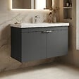 HABITAT ET JARDIN - Meuble Vasque "Desna 80" - 80 x 45 x 58 cm - Matte Anthracite - vignette