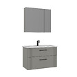 HABITAT ET JARDIN - Ensemble Meuble Vasque avec Miroir (2 Pièces) "Bari 85 v2" - 85 x 45 x 55 cm - Matte Cashmere - vignette