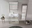 HABITAT ET JARDIN - Ensemble Meuble Vasque avec Miroir (2 Pièces) "Bari 85 v2" - 85 x 45 x 55 cm - Matte Cashmere - vignette
