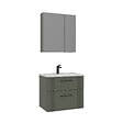 HABITAT ET JARDIN - Ensemble Meuble Vasque avec Miroir (2 Pièces) "Bari 65 v2" - 65 x 45 x 55 cm - Matte Green - vignette