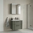 HABITAT ET JARDIN - Ensemble Meuble Vasque avec Miroir (2 Pièces) "Bari 65 v2" - 65 x 45 x 55 cm - Matte Green - vignette