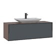 HABITAT ET JARDIN - Meuble Vasque "Craft 120" - 120 x 50 x 40 cm - Walnut / Anthracite - vignette