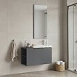 HABITAT ET JARDIN - Ensemble Meuble Vasque avec Miroir (2 Pièces) "Ferla 80" - 80 x 22 x 45 cm - Matte Grey - vignette