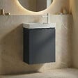 HABITAT ET JARDIN - Meuble Vasque "Ferla 40" - 40 x 22 x 50 cm - Matte Anthracite - vignette