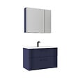 HABITAT ET JARDIN - Ensemble Meuble Vasque avec Miroir (2 Pièces) "Bari 85 v2" - 85 x 45 x 55 cm - Matte Navy Blue - vignette